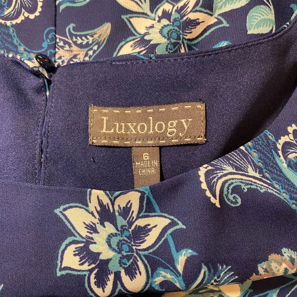 Luxology Blue Boho Floral  Paisley  Shift  Dress - Picture 7 of 8